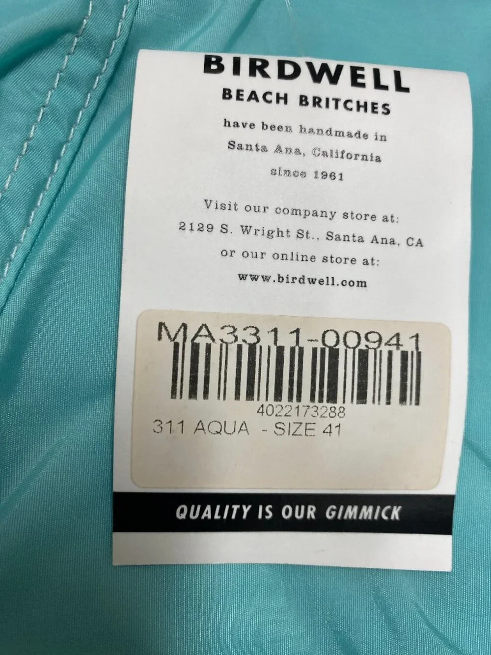 Birdwell Beach Britches Men's 311 Board shorts – Aqua Blue (Size 41)